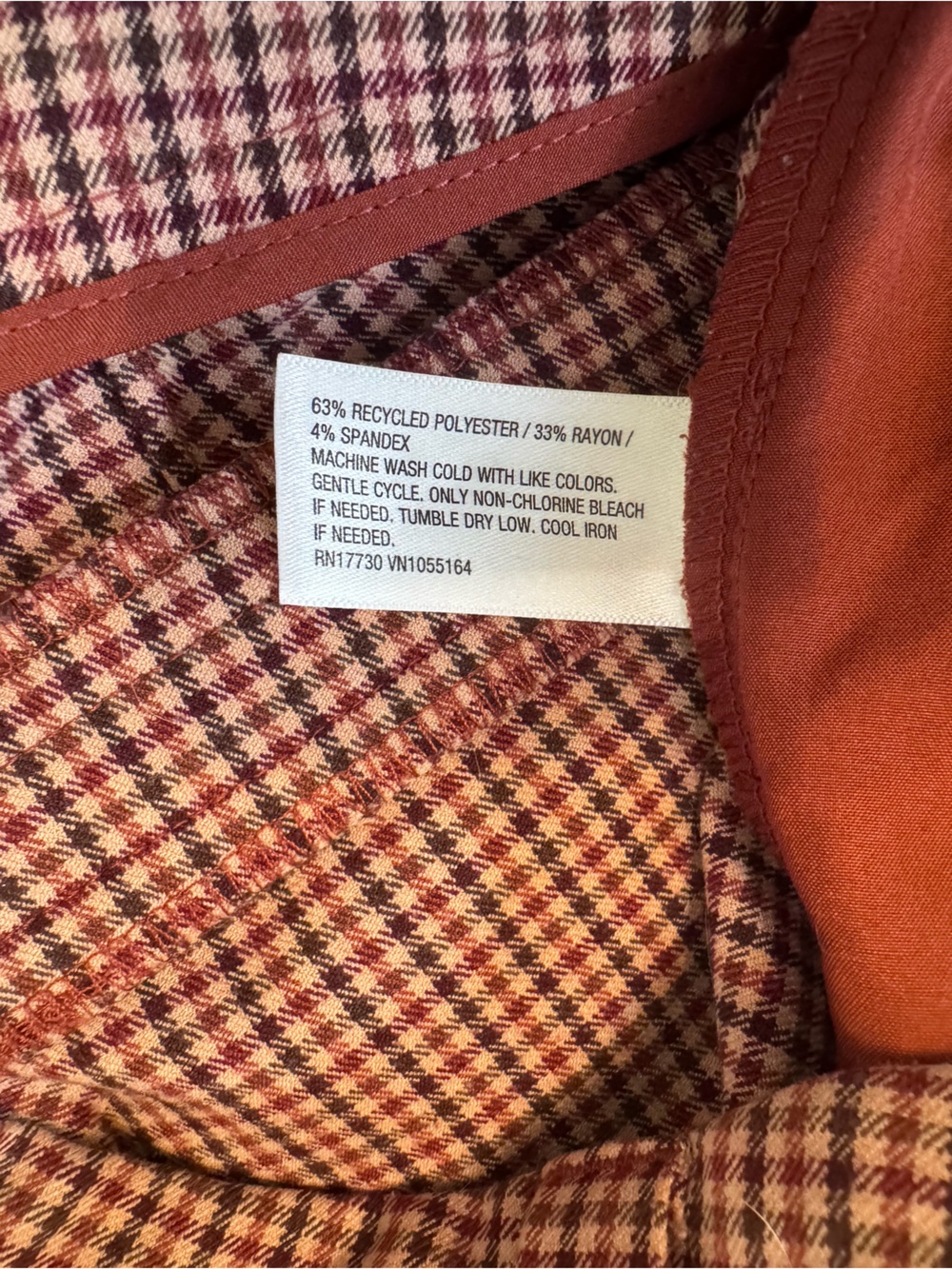 a new day Plaid Wide-Leg High-Waist Pants - Beige/Rust - Picture 9 of 9